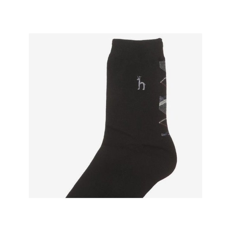 Hazzys (대구신세계)HAZZYS 블랙 체크배색 면혼방 중목양말3종세트 HJSS4F153WT (DAEGU SHINSEGAE) HAZZYS