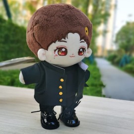 niannyyhouse 20cm Plush Doll Clothes Black Suits Jacket T-shirt Pants 8in Stuffed Doll Clothing
