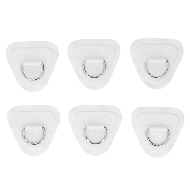 6Pcs PVC D Ring Patch Elastic Rope Set Stainless Steel
