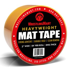 WrestlingMart Heavyweight 3” Mat Tape Case (24 Rolls) | Premium 8mil Thick Clear Wrestling Mat Tape for Long-Term Application | Maximum Strength, Tear-Resistant, & Reusable for Reliable Performance