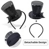 Cerchietto con mini cappello a cilindro, con paillettes, accessorio per