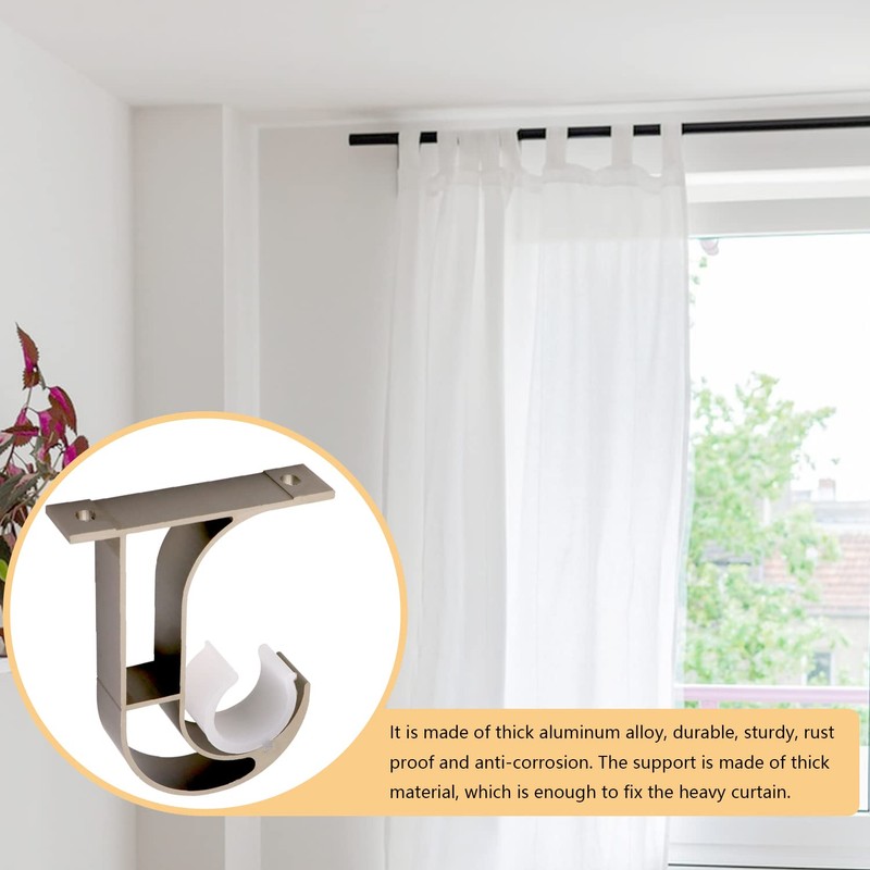 iHomestyle Aluminum Alloy Curtain Rod Bracket,Curtain Rod Holder,Curtain Rod Supportor,Mounted