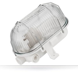 ADAKAT Bulkhead E27 IP54 Cellar Lamp Glass Cover Metal Mesh