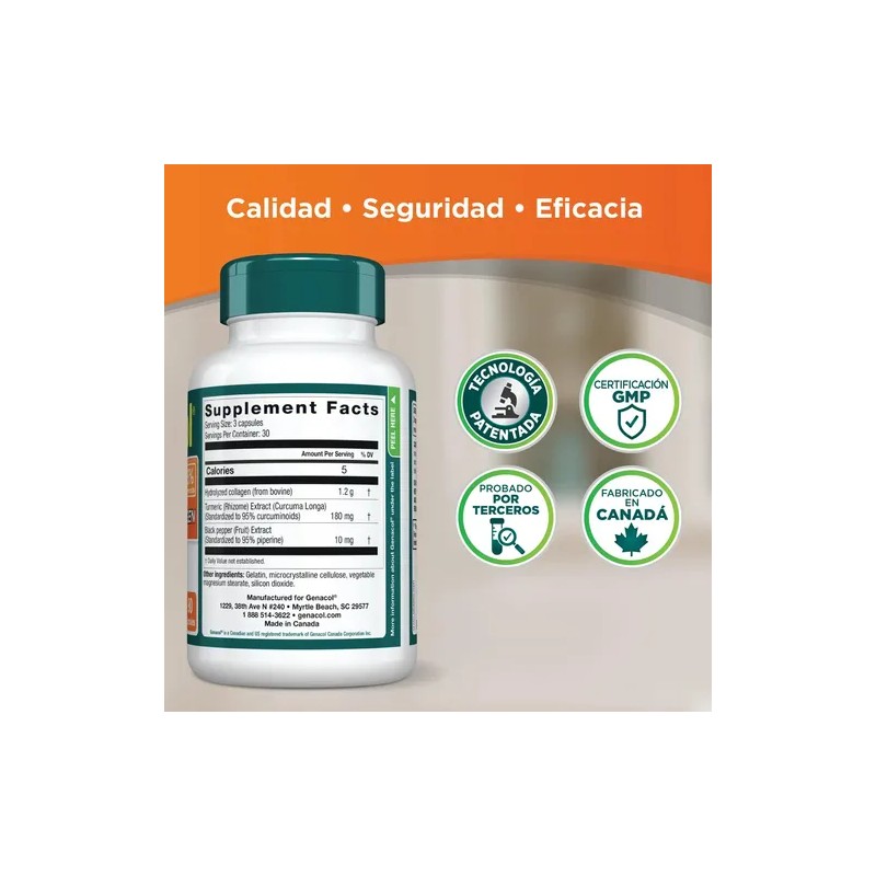 Genacol Suplemento Cúrcuma Colágeno 90 Cápsulas N/a