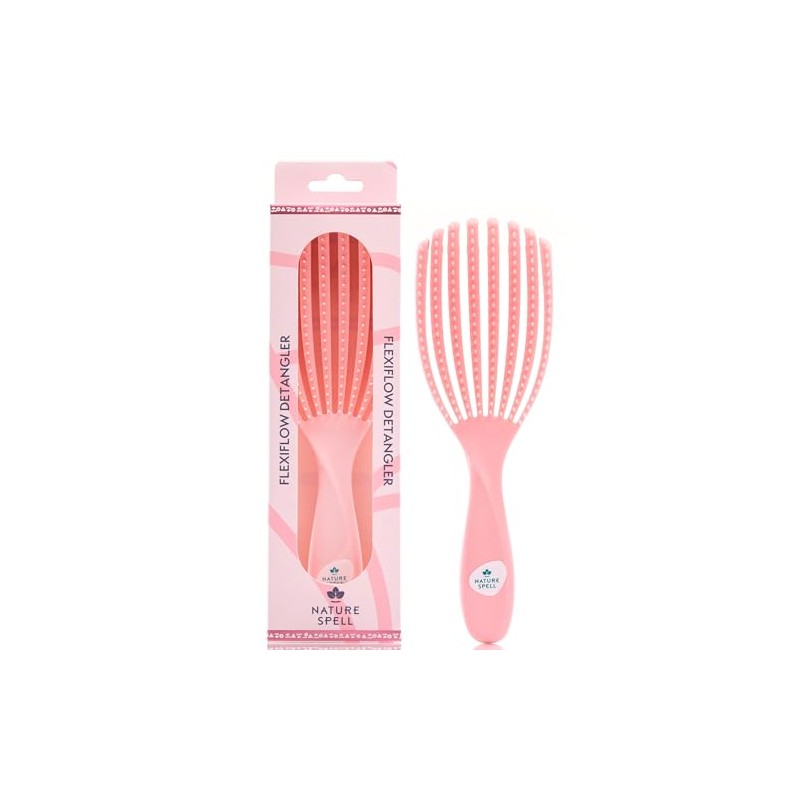 Nature Spell FlexiFlow Detangling Hair Brush, Flexible Strands for Gentle