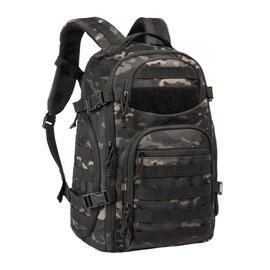 TRAILKICKER Military Tactical Backpack for Men, 35L Tactical Laptop Backpack, Tactical Bag Bug Out Bag, Army 3 Days Assault Pack - Black&Camo