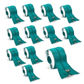 Peel and Stick Zipper 12 Pack - Heavy Duty - Dust Barriers, Construction, Containment by KP Operating Supply 7ft x 3in - Teal
