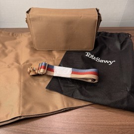 Tote Savvy Crossbody Mini Diaper Bag Wipes Pads Essentials Purse Fawn Tan NWT