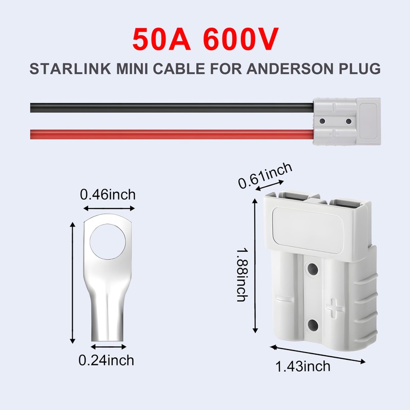 XNEWA Starlink Mini Power Cable with Connector for Anderson Plug,