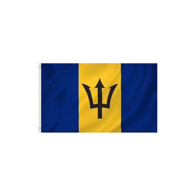 Second Ave Barbados Flag 5ft X 3ft Large with Brass