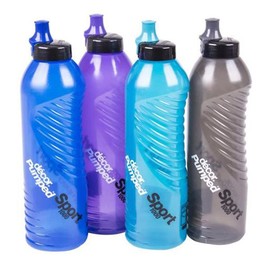 Decor Pumped Sports Slider Water Drink Bottle 1 Litre, Assorted