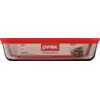 Pyrex 1075430 Refractario para Almacenamiento Capacidad 3 Tazas Tapa Roja