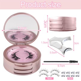 Magnetische Wimpern, Magnet Wimpern Natürlicher Look, Lash extension set, Falsche wimpern, Curly Cat Eye Lashes, Wiederverwendbare Kurze Fake Eyelashes, 3D Künstliche Wimpern für Make-up, Date