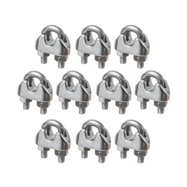 New Marine Pack of 10 Stainless Steel Bow Rope Clamps for 12 mm Wire Rope Marine Waterproof Rustproof (12 mm)