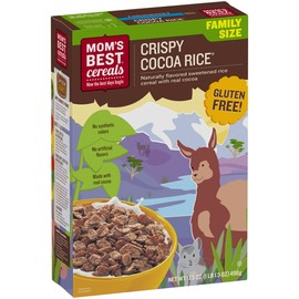 Mom's Best Crispy Cocoa Rice Cereal, Gluten Free, Kosher, No High Fructose Corn Syrup, Made With Real Cocoa, 17.5 Oz Box (Pack of 14)