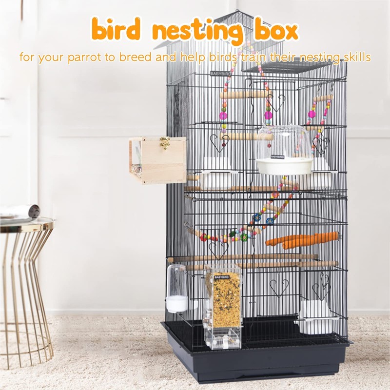 RANYPET Budgie Nesting Box Transparent Design, Bird Nest Breeding Box