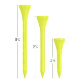 IZZO Golf Wood Golf Tees, 1.75 Inch, Neon Yellow (Pack of 200)