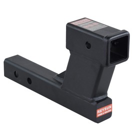 REYSUN 864129 Trailer Hitch Riser with 6-1/4 inch Rise/Drop for 2 inch Receiver Hitch Extension, 2 inch Shank, Matte Black