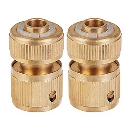 Tech Traders 2 Pack Brass Hose Connector, Hose End Quick Connect Fitting 1/2" Hose Pipe Quick Connector for Home Watering,Gardening,Car Washing