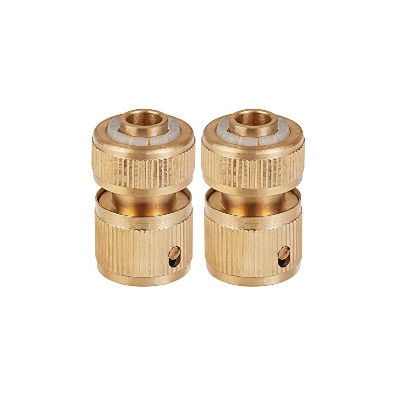 Tech Traders 2 Pack Brass Hose Connector, Hose End Quick