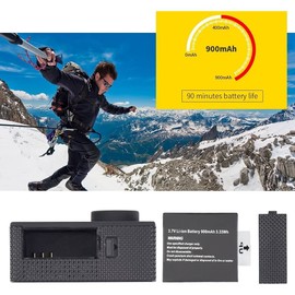 VEMONT Full HD 2.0 Inch Action Camera 1080P 12MP Sports Camera Action Cam Underwater 30m/98ft Waterproof Camera and Mounting Accessories Kit for Diving/Bicycle/Climbing/Swimming etc