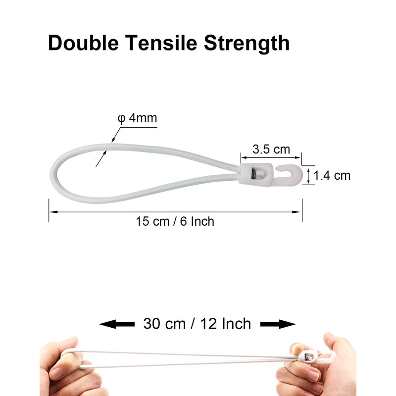 WMZOBH Small Bungee Cords with Hooks 6 Inch, 50 Pcs