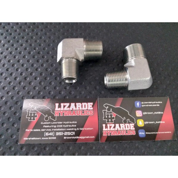 Lizarde Hydraulics Lowrider hydraulics 90* fitting, 1pcs elbow 3/4" npt-1/2"