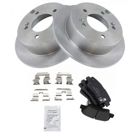 TRQ Rear Brake Pad & Rotor Kit Brake Pads Brake Rotor Ceramic Compatible with 2009-2010 Hyundai Sonata