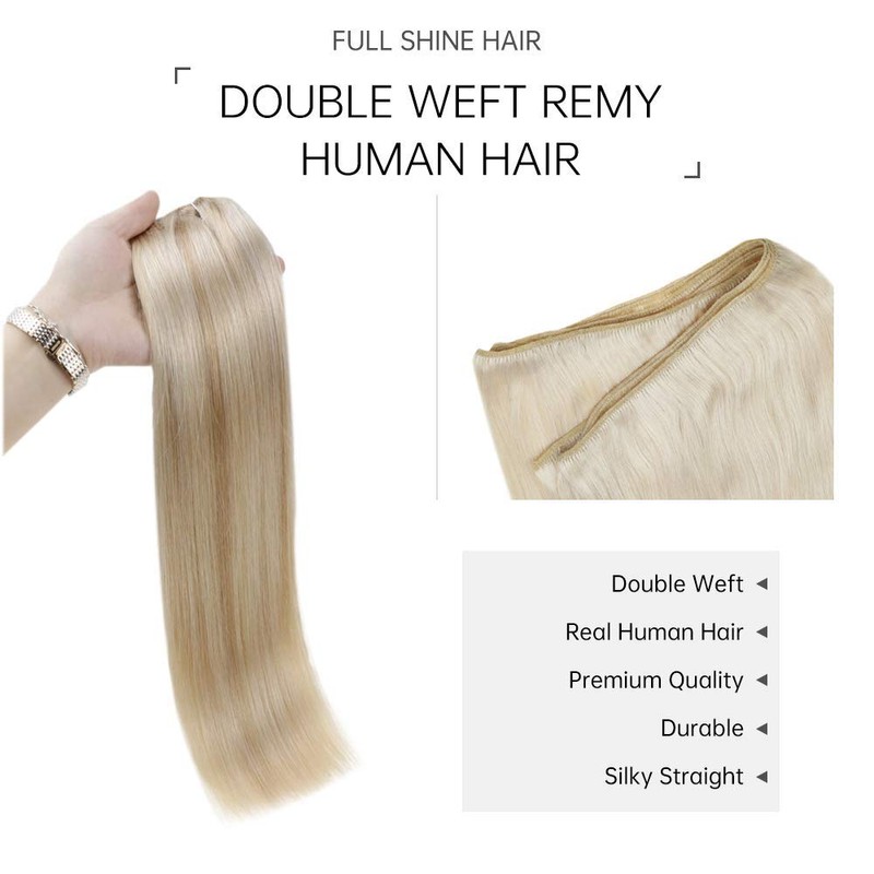 Full Shine Blonde Sew in Extensions Human Hair 18 Inch