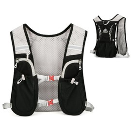 JEELAD Lightweight Running Vest for Women and Men for Hiking Trail Running Gear Cycling Marathon (C-Black-only Vest, One Size)