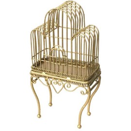 Melody Jane Victorian Gold Wire Wrought Iron Bird Cage Miniature Accessories