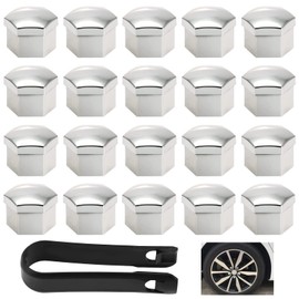 MoK Pack of 20 17 mm Wheel Bolt Covers, Car Wheel Bolt Caps, Wheel Hub Cover with Puller, for Cars, Car Tyres, Wheel Hub Covers, Protective Caps