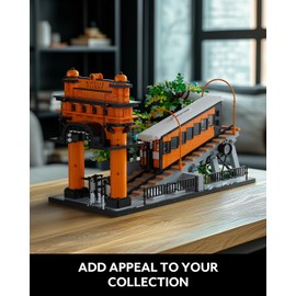 Nifeliz Flight Railway Building Set, Vintage Cable Car Railway Display Model for Décor, Memorable Festival Gift for Adults (2,892 PCS, NF10294)