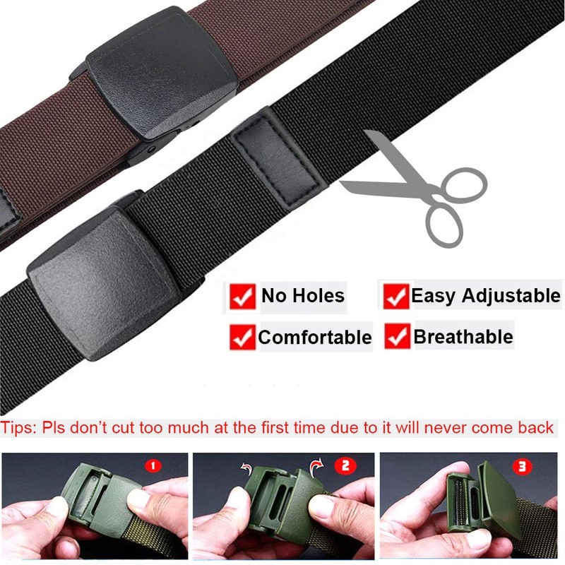 HOANAN 2-Pack Elastic Stretch Belt, Men’s All Size No Metal