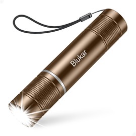 Blukar Flashlight Rechargeable, High Lumens Flashlight, Super Bright Small LED Flash Light- Zoomable, Adjustable Brightness, Long Lasting for Camping, Outdoors and Home Emergency-Brown