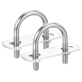 PATIKIL Round U-Bolts, 2 Pcs 0.98"(25mm) Inner Width 45mm Length M6 with Nut Plate Washer 304 Stainless Steel Round Bend U-Bolts for Boat Trailer Axle Sailboat