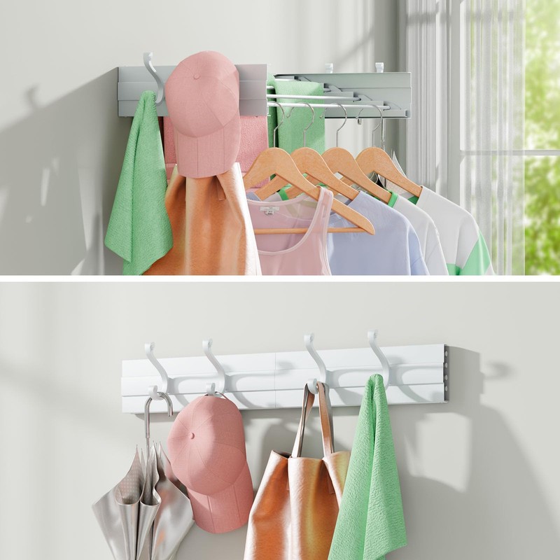 Wall Mounted Clothes Drying Rack for Laundry 23.6", Folding Clothes