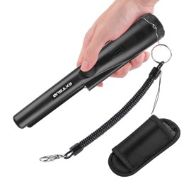EXTSUD Portable Metal Detector, Metal Detector Metal Pin Pointer IP66 Waterproof with Built-in LED Indicator/Alarm Light/360° Scan for Gold Coin Hunt Relics Jewellery Black