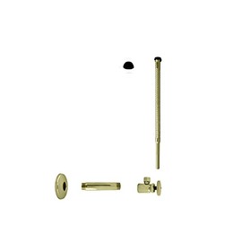 Westbrass Supply Kit - 1/2 in. IPS x 3/8 in. OD x 12 in. Corrugated in Polished Brass
