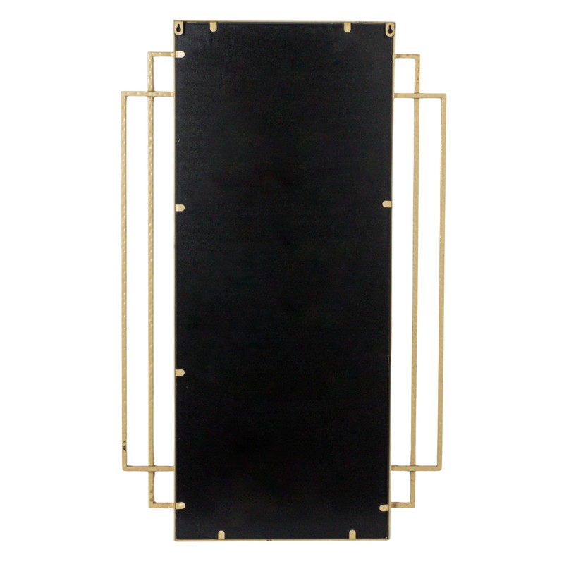 Creative Co-Op Metal Wall Mirror with Reclaimed Wood Border, Gold