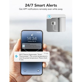 GoveeLife WiFi Refrigerator Thermometer with Alarm, Wireless Digital Freezer Temperature Gauge with App Control, LCD Display, 2 Years Free Data Export, for Home Kitchen Fridge Hot Tub 2 Pack