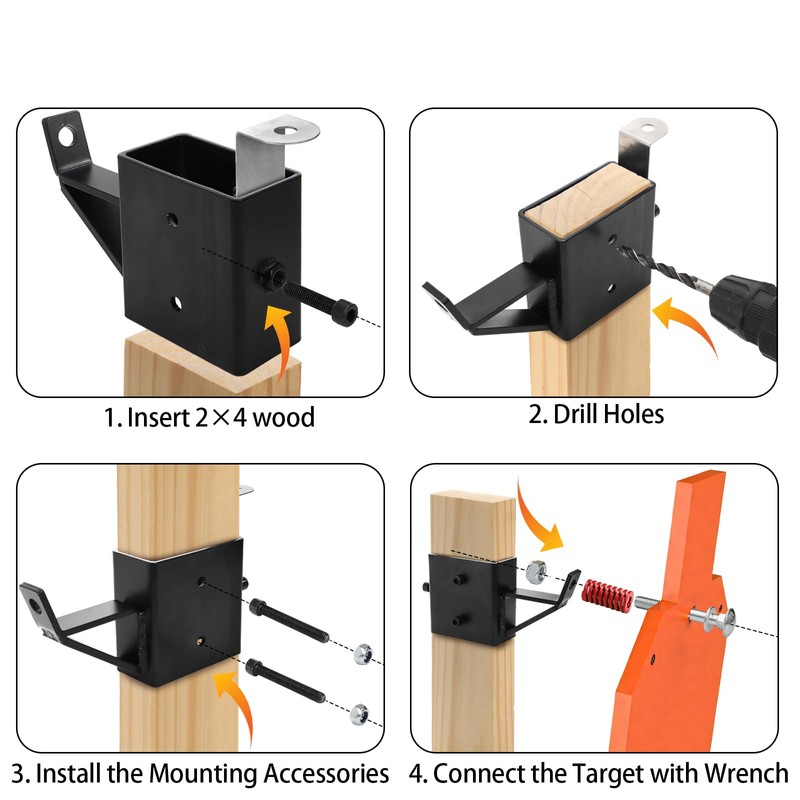 ZENFUN 2 Set 2 Sets 2x4 Steel Target Hanger, T