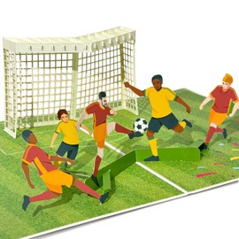 gamegalaxy 3D Football Pop-Up Card Father's Day Card with Envelopes, Blank Greeting Cards, Sealing Stickers & Wish Cards - Birthday/World Cup/Graduation Gifts for Dad, Kids & Soccer Fans