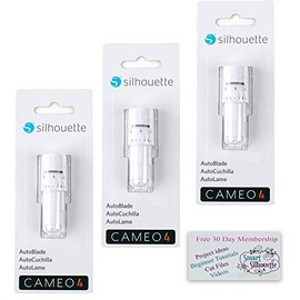 Silhouette AutoBlade - Pack of 3 Blades for Use with Cameo 4 with 50 Designs
