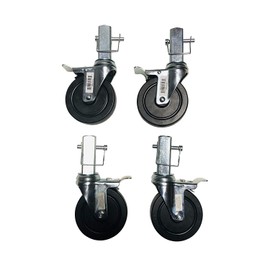 4-Pack 5" Scaffolding Swivel Casters (1-1/4" Square Stem with Pin)