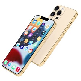 Perusha Without Logo Non-working Phone Dummy Display Model Pretend Phone toy for Phone 13 Pro Max 13 mini (6.7 inches, Gold Colorscreen)