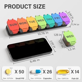 Extra Large Weekly Pill Organizer - Waterproof 7-Day Pill Box, Portable Vitamin & Supplement Case, Easy to Open Design, Ideal for Travel and Daily Medication Management