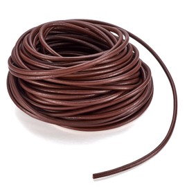 Pandahall - Cuerda de piel de vacuno de 32.8 pies, 4 mm, cuerda de piel para hacer pulseras, collares, joyas (café seble)