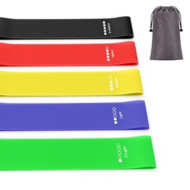 Wanme Bandas de Resistencia [Paquete de 5], Lazos Elásticos para Ejercicio Fitness, Suaves con la Piel para Mujeres y Hombres, 5 Niveles de Resistenci