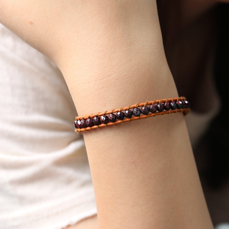 KELITCH Evil Eye Bracelets Crystal Beads Wrap Bracelets Stackable Leather